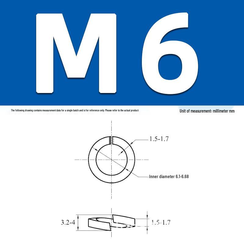 304 Stainless Steel GB93 Spring Elastic Washer M1.6-M16