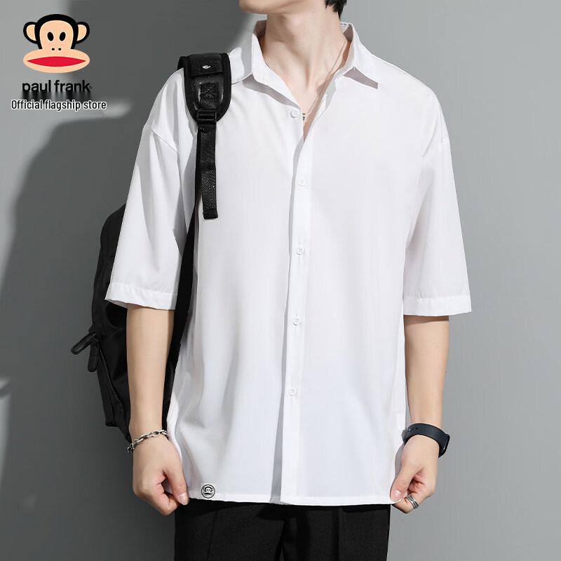 Paul Frank Men s Summer Ice Silk Loose-Fit Short-Sleeve Shirt L
