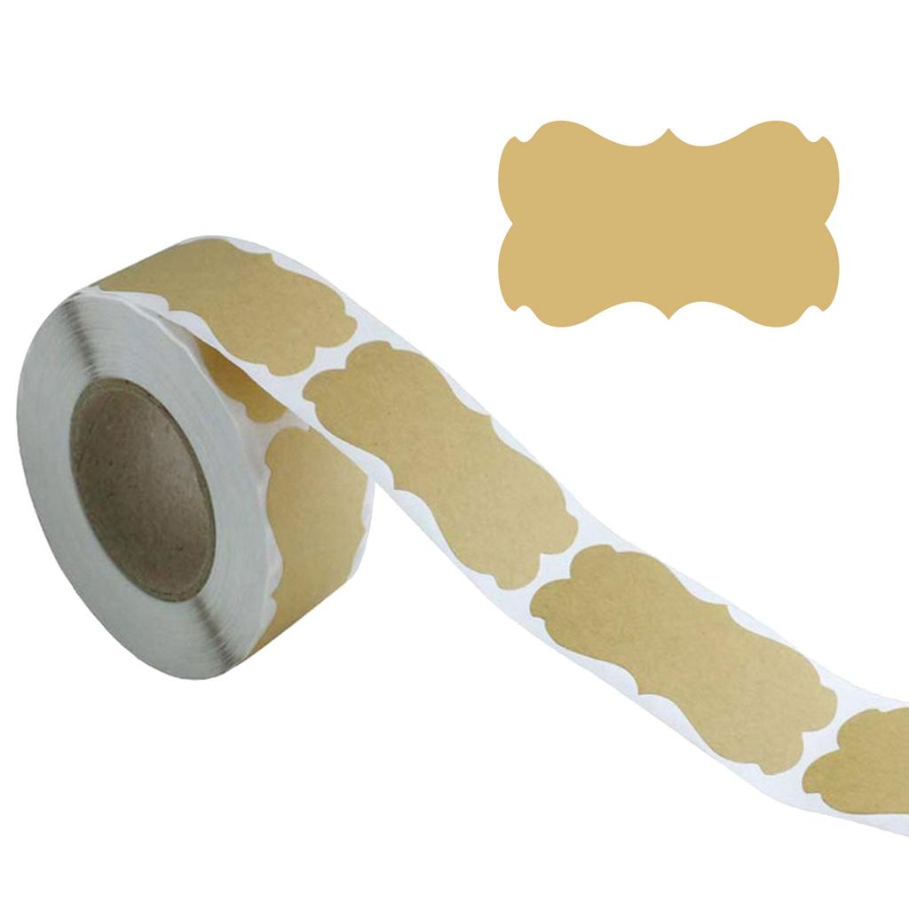 Self-Adhesive Sticker Writeable Gift Sticker Jam Label Household Labels for Baking Card Envelope Bottle and Wedding