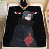 Itachi Uchiha Pattern Flannel Blanket, High Quality Comfortable for All Seasons, Home Decor, Warmth and Comfort, Perfect for Gifts.