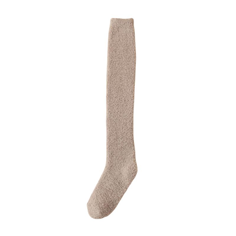 1 Pair Men Thickened Over The Knee Long Socks Breathable Warm Sweat-Absorbent Soft Women Sock Coral Fleece Knee-High Stockings