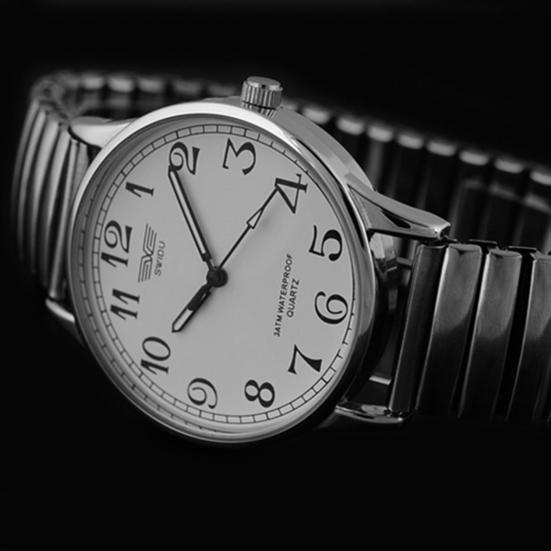 Men's Women's Couple Lover Elastic Alloy Quartz Analog Wrist Watch Fashion Gift