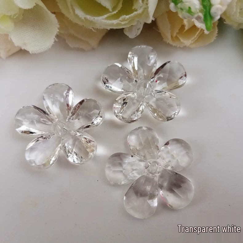 22MM Transparent Acrylic Plum Blossom Beads for DIY Jewelry, Shoe Decoration, Lanterns, Money Tree Accessories