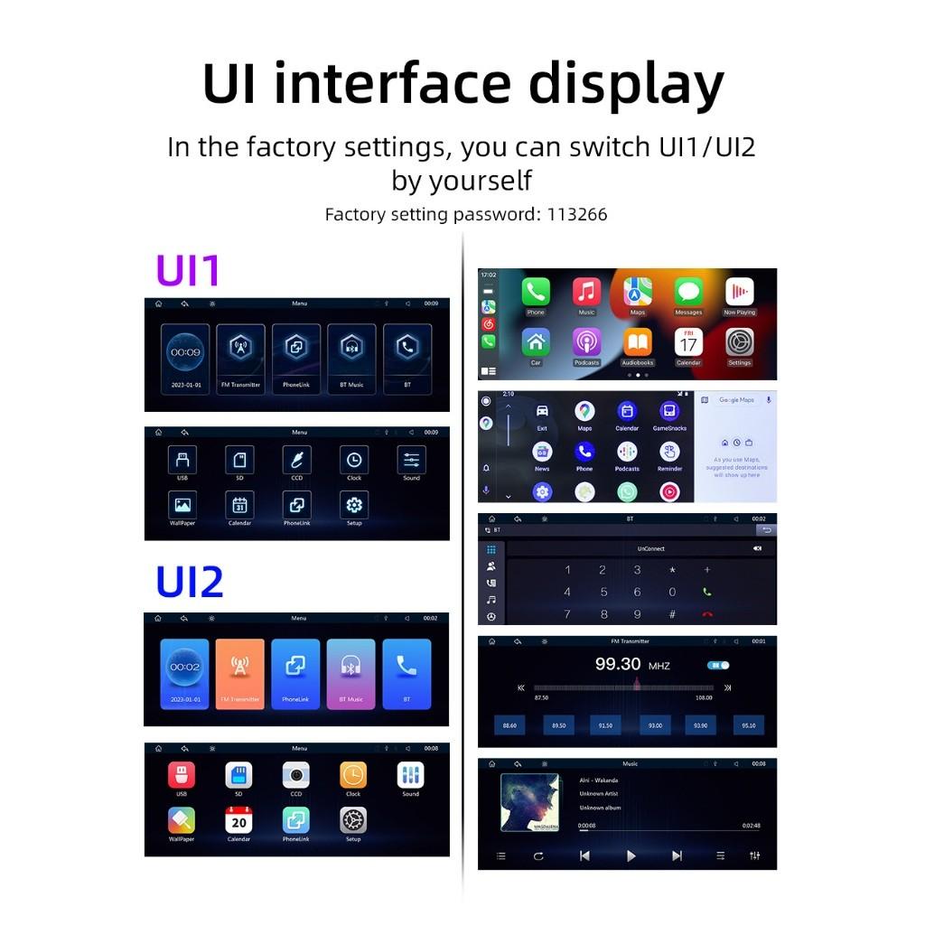 10.26‘’ Car Monitor with Driving Recorder Car Radio CarPlay Android-Auto Multimedia Video Player Portable Car MP5 Player