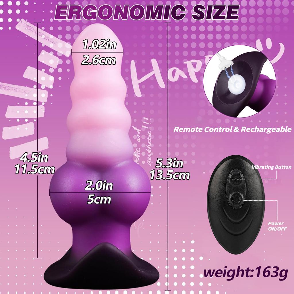 Adult Massage Vibrating Anal Plug With Remote Control And Magnetic Charging 10 Modes Non-Rectangular Design