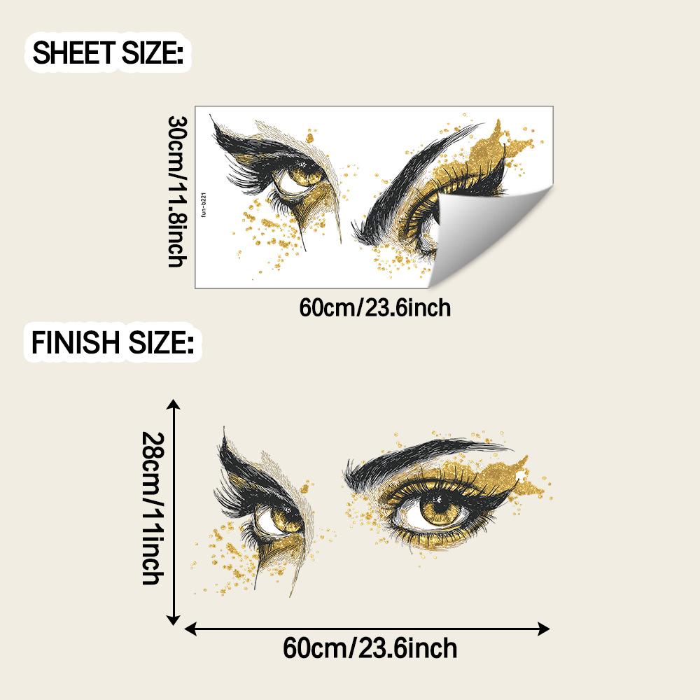 

Персонализированные золотые тени для век, красивые глаза, декоративные наклейки на стену для фона гостиной и кабинета