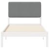 Bed Frame with Padded Headboard Light Grey 75 x 190 cm