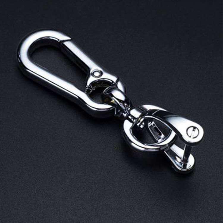 Men’s Leather Cord Keychain with Metal Anti-Lost Phone Tag and Stainless Steel Car Pendant.