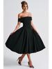 2025 Spring Fashion Solid Color Off-the-Shoulder Backless Bandeau Dress for Women