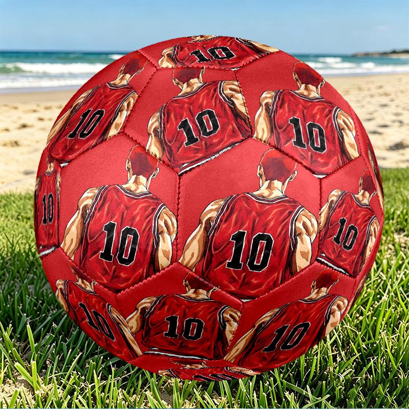 SLAM DUNK Print Size 5 Soccer Ball, PU Wear Resistant Football for Match Training and Daily Practice, Birthday Gift for Soccer Fans