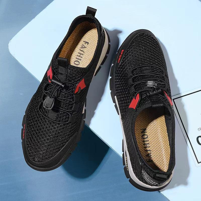 Summer Mesh Shoes Men's Comfortable Simple Outdoor Hiking Sports Shoes Breathable Casual Men's Hundred Big Size Shoes