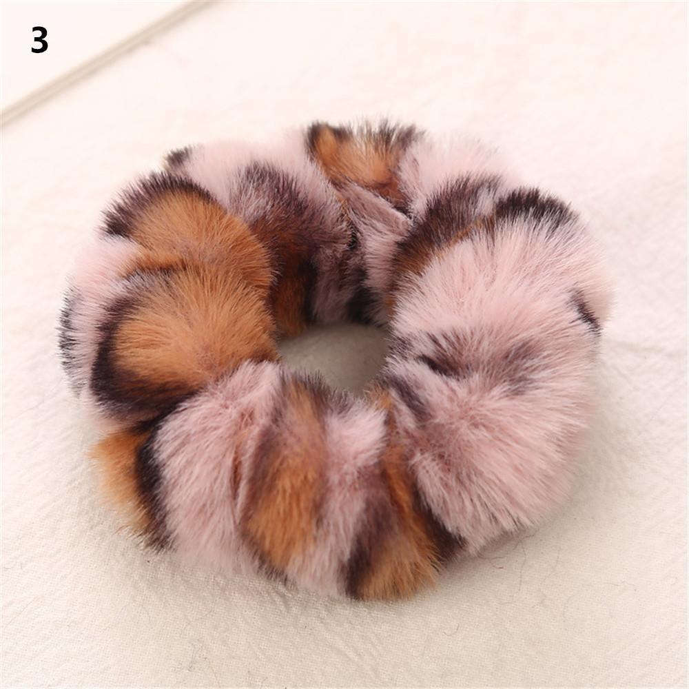 Hair Tie Rope Elastic Hair Bands Plush Fur Scrunchies Colorful Leopard Print Hair Tie Rope Elastic Hair Bands Plush Fur Scrunchies Colorful Leopard Print