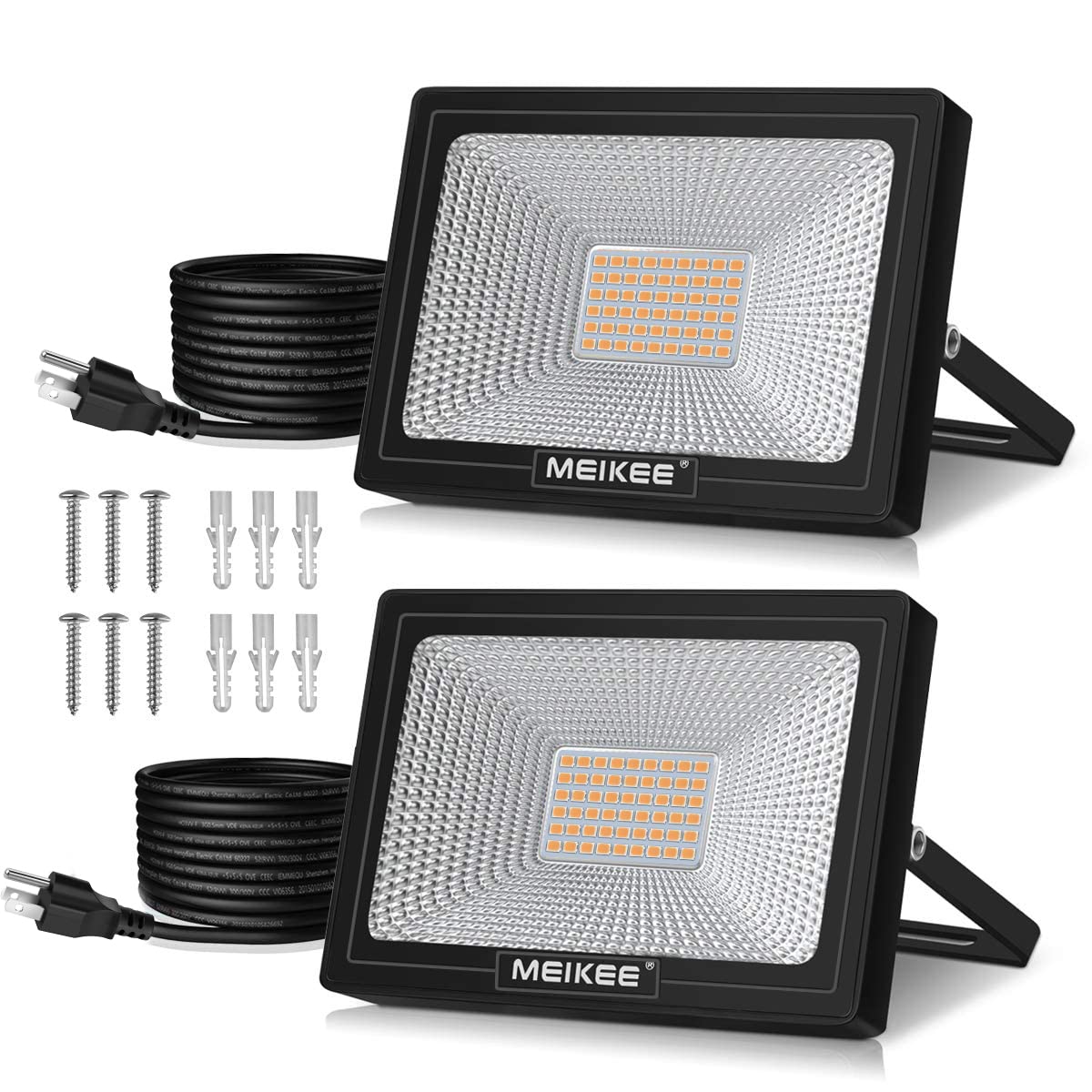 

MEIKEE LED Floodlight, Work Light, Sign Light, 50W, Warm White, Fishing Light, Parking Lot Light, Energy Saving, High Brightness, Heavy Rainproof,