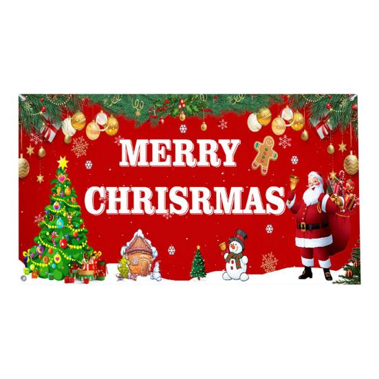 480x210CM Vánoční tapisérie na garážová vrata Santa Elk Sněhulák Tisk Vnitřní Venkovní Prázdniny Závěs na zeď Banner Pozadí Potah dveří Dekorační látka