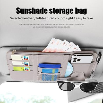Car Sun Visor Bill Pen Business Card Holder CD DVD Organizer Storage Box Sunglasses Clip Stowing Tidying Car Accessories