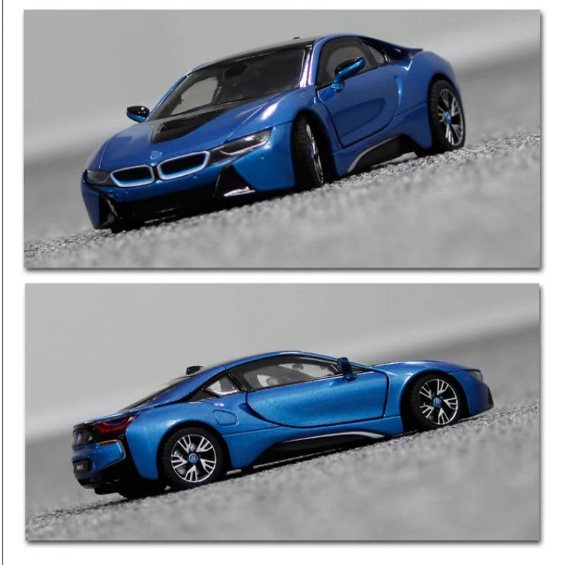 1/24 BMW I8 Supercar Model Samochodu Ze Stopu Diecasty Zabawki Pojazdy Symulacja Metalowy Model Samochodu Kolekcja Prezenty Urodzinowe dla Dzieci