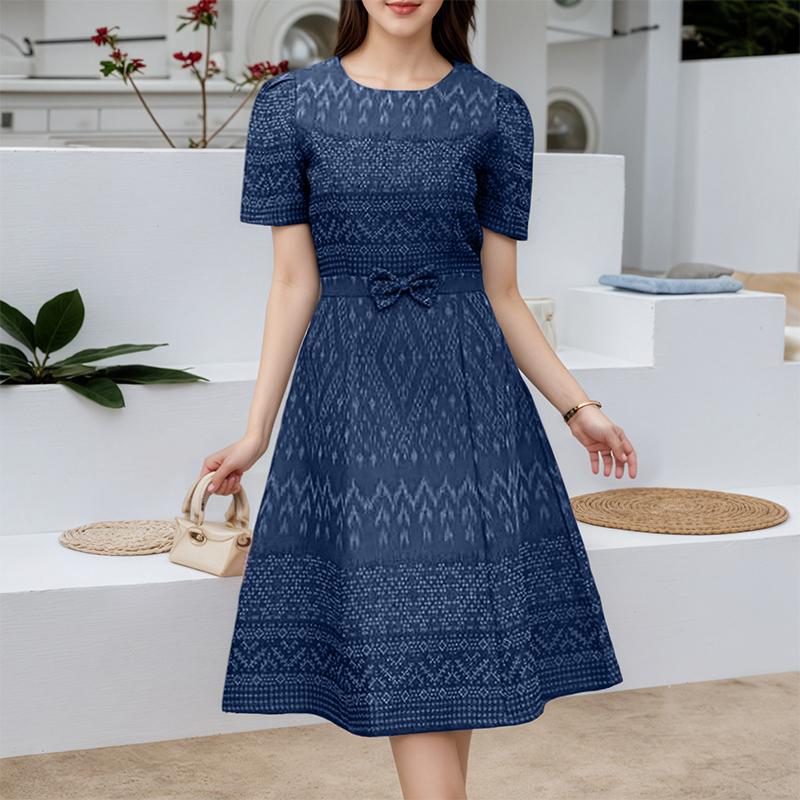 ZANZEA Women Casual Round Neck Summer Short Sleeve Print Dress