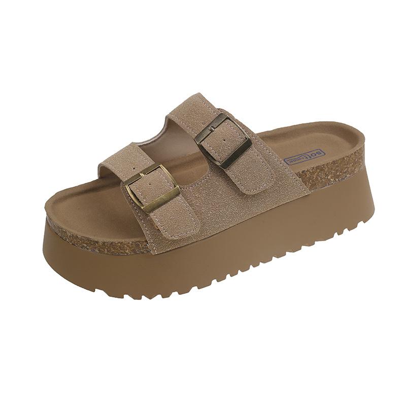 Da Mimi Platform Slippers Women's Summer Wear New Small Height Increase Muffin Sandals Beach