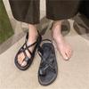 Sandals Women's Soft Flat-bottomed Toe Cover 2025 Summer New Cross-belt Casual Vacation French Beach Sandals
