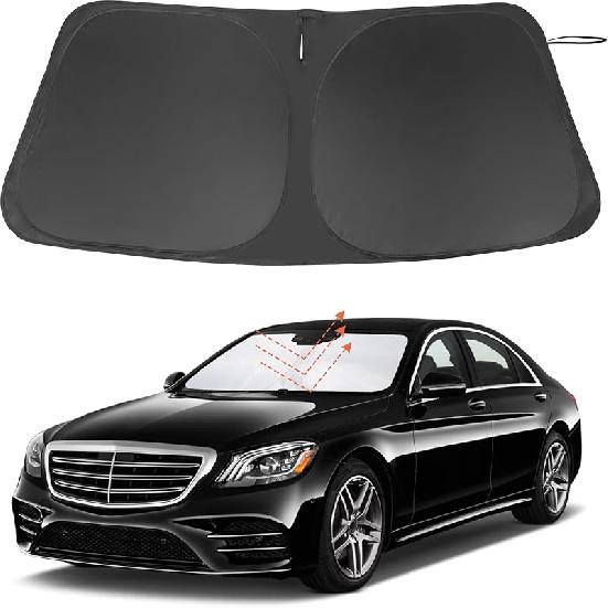 TINGLU Sun Shade For Tesla Model X Tesla X 2016-2024 2025 Accessories Windshield Sun Shade Window Shade UV Rays Protection Sun Visor Cover With