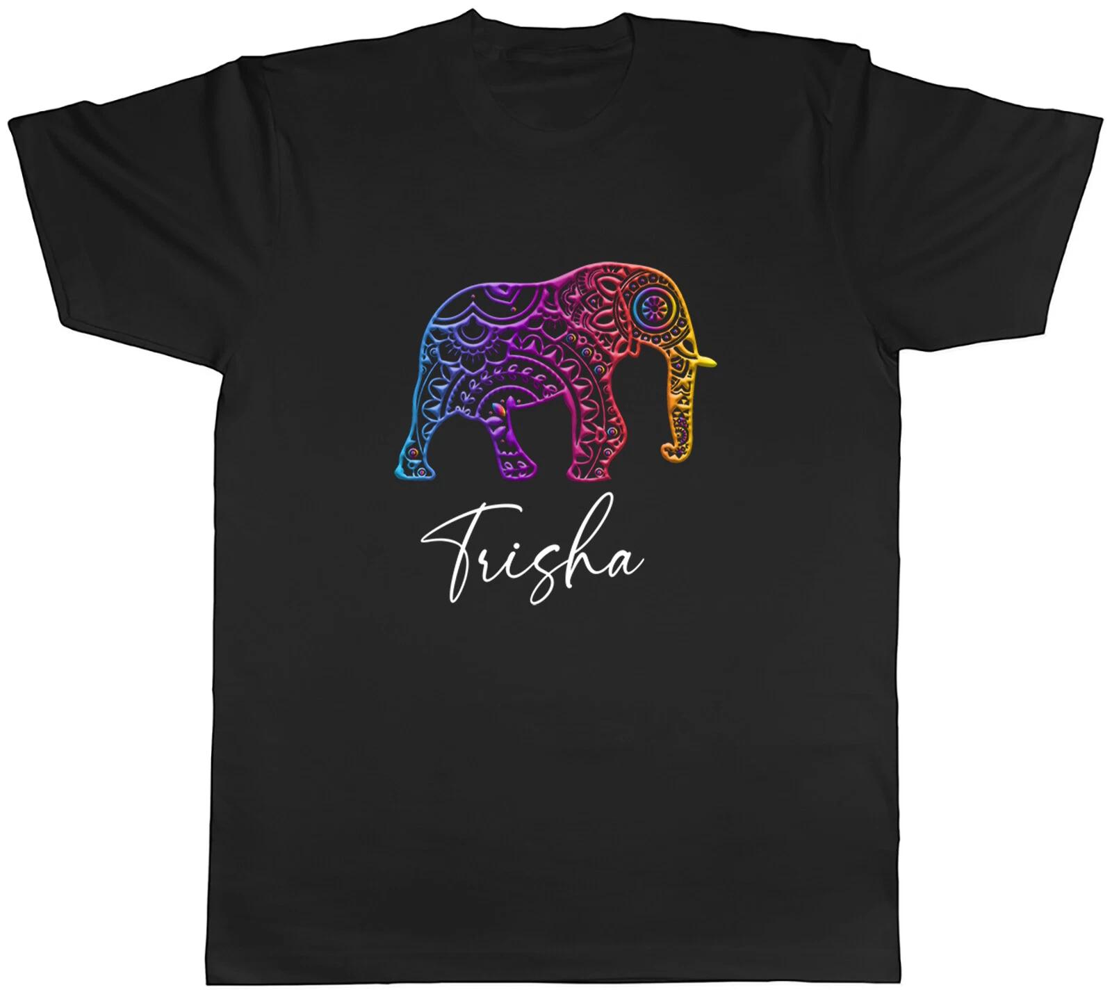 Personalised Mandala Pattern Elephant Mens Unisex T-Shirt Tee L