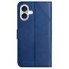 For iPhone 16 Leather Case Line Pattern Wallet Phone Cover
