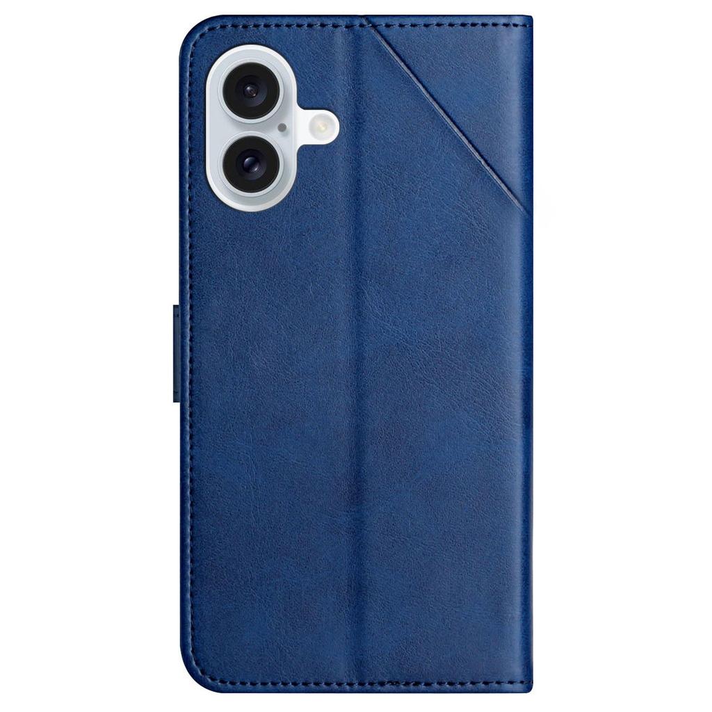 For iPhone 16 Leather Case Line Pattern Wallet Phone Cover