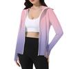 Women's Print Ice Silk Hooded Lightweight Long Sleeve Sun  Jacket Top