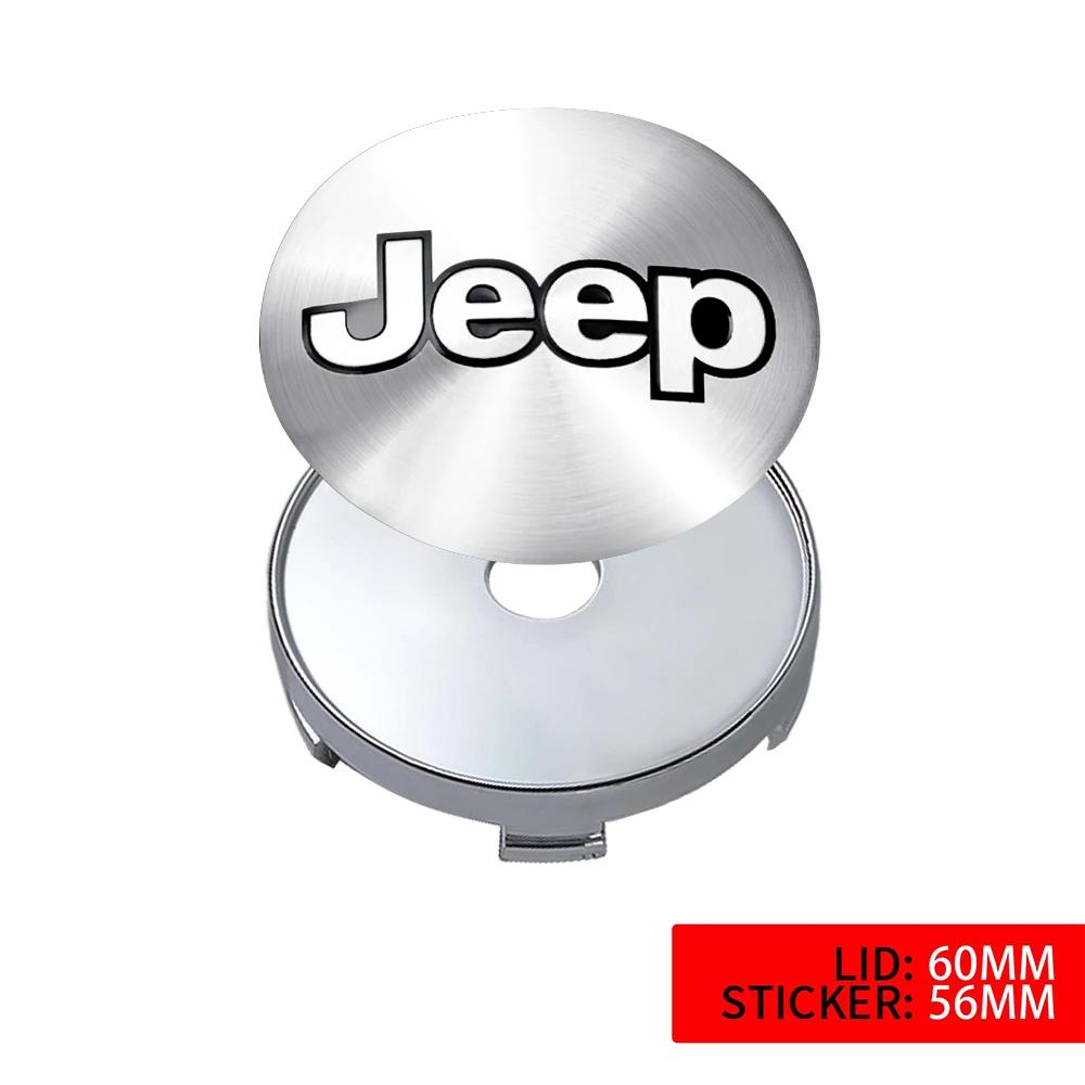 Pro Jeep 4ks 56/60mm Krytky středových krytů kol automobilu Samolepky Znak Pro Jeep Renegade Wrangler jk Compass Gran