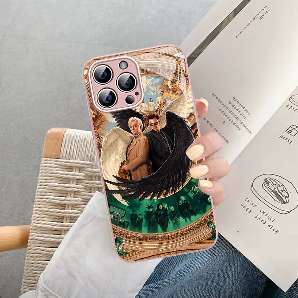 Tv Show G-Good Omens For IPhone 14 13 12 Mini 11 Pro XS Max X XR 14 Plus Tempered Glass Cover