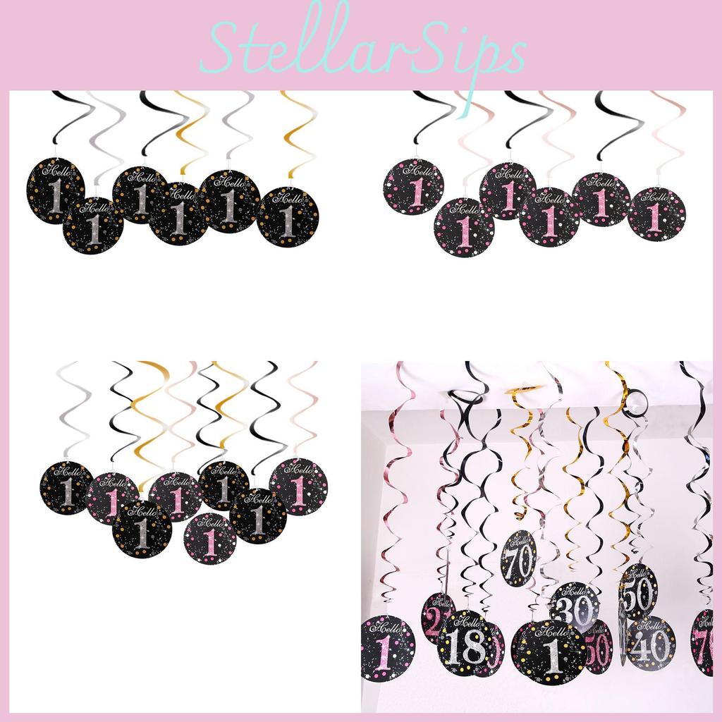 Żywe spiralne znaki z PCV z numerami do dekoracji na pierwsze urodziny i rocznicę