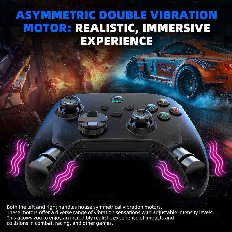 Manette de jeu sans fil G6 pour iOS Android PC Switch avec joystick à effet Hall et support pour téléphone