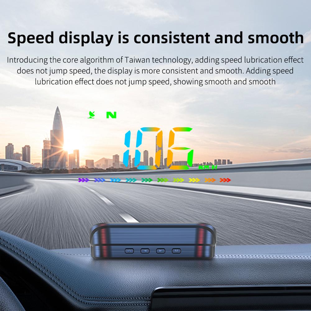 Car GPS Head Up Display Car HUD Digital Speedometer Color Font With Speed KMH Automatic Brightness Adjustment Easy Installation