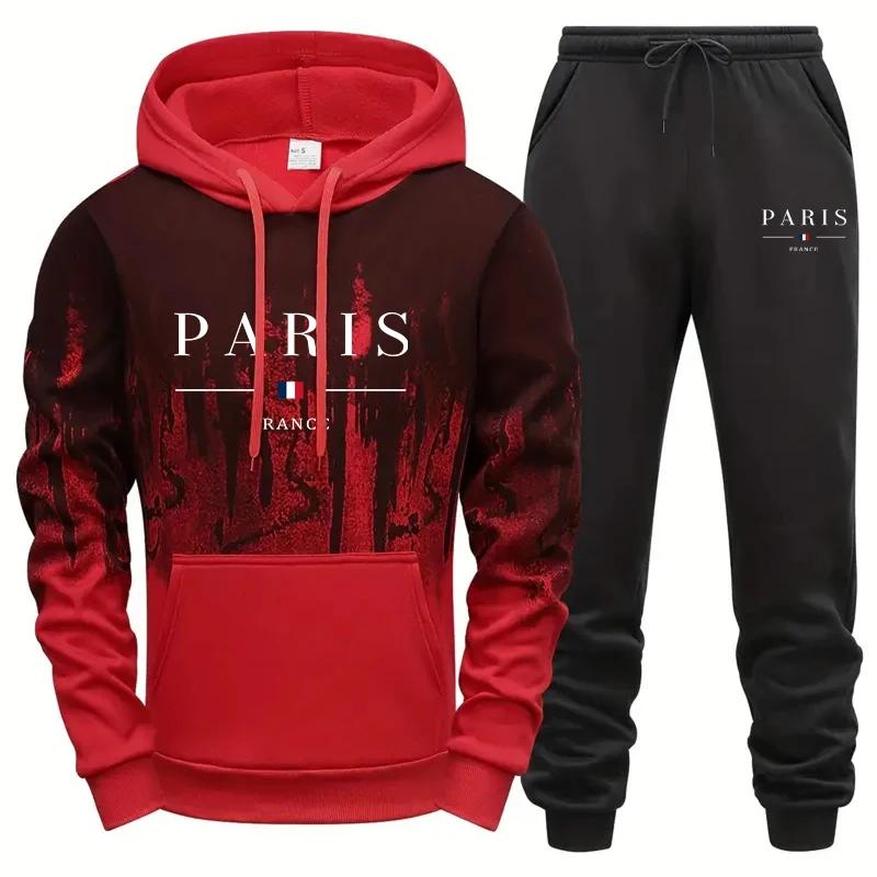 Tägliche Freizeitmode Herren Trainingsanzug Jogging Herren Vielseitige Einteilige Sweatshirts Sweatpants Komfort Sport Einfaches Hoodie-Set