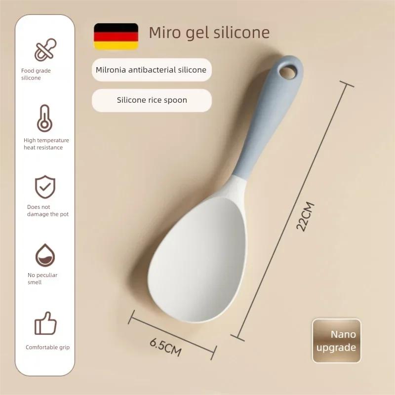 Food Grade Silicone Kitchenware Set Non-Stick Pan High-Temperature Resistant Spatula Soup Spoon Colander Cooking Essentials