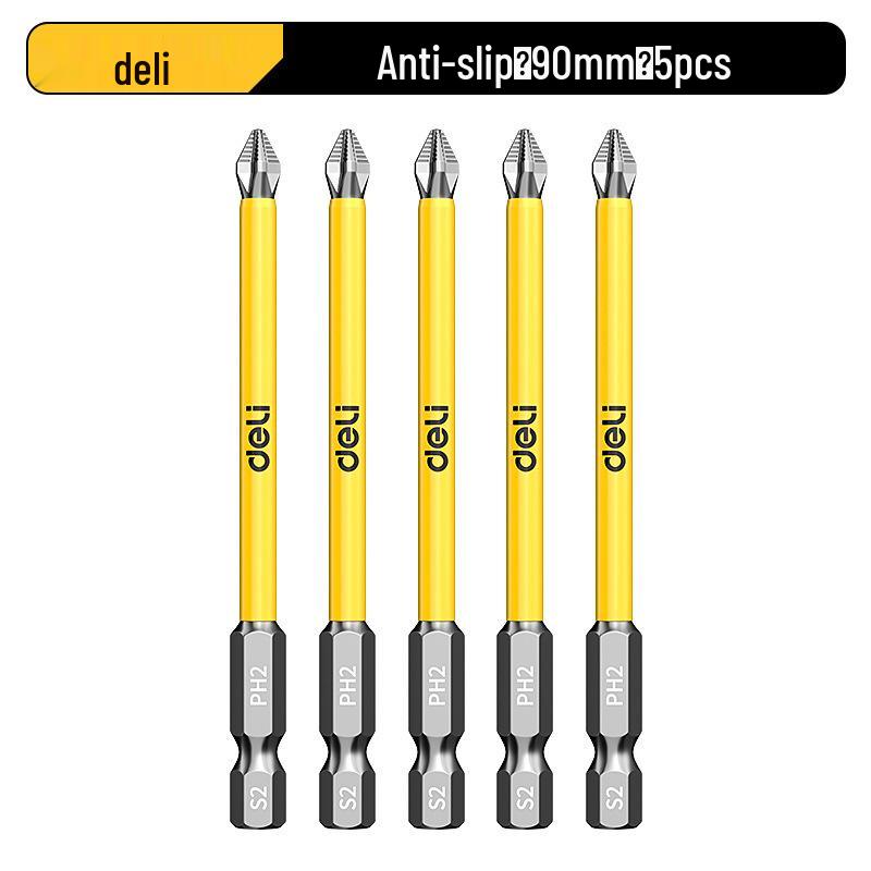 Deli Tungsten Steel Magnetic Anti-slip Phillips Drill Bit Set