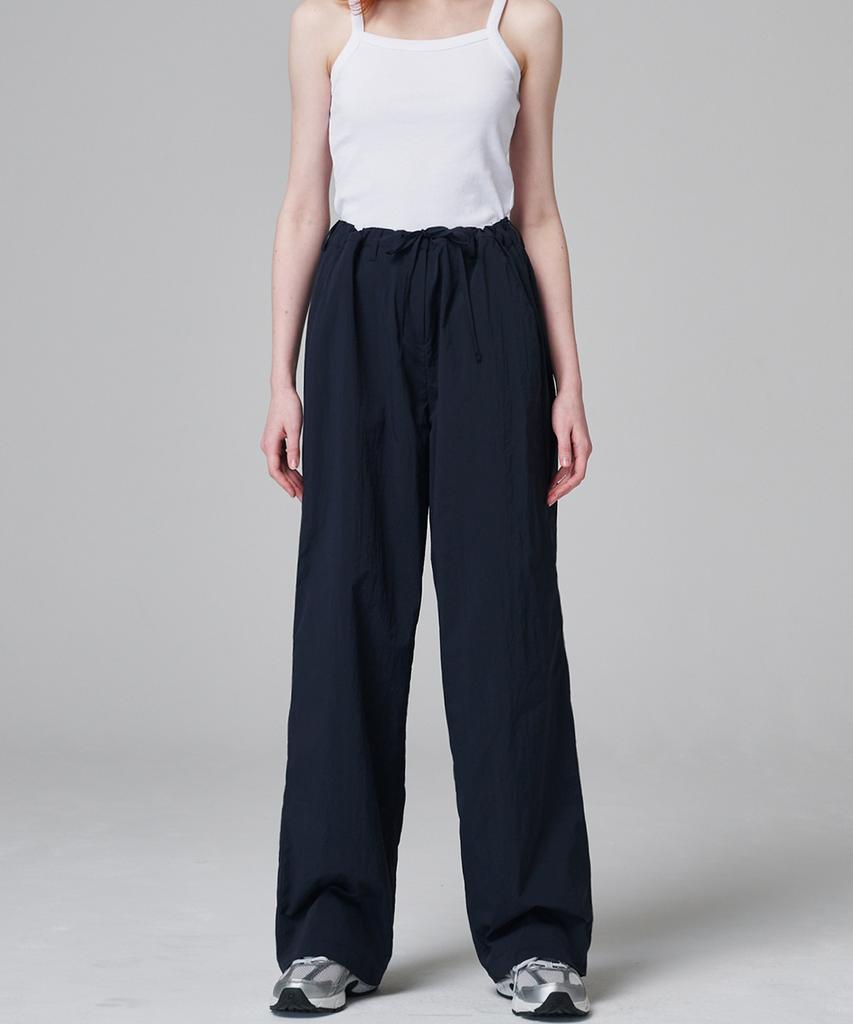 MALOUPE 2162 Lightweight Nylon Wide Pants (Navy)