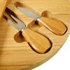 Cheese Board  Knife Set 37 cm  Plate Rotating Bamboo Serving  for  and Appetizers  Tools