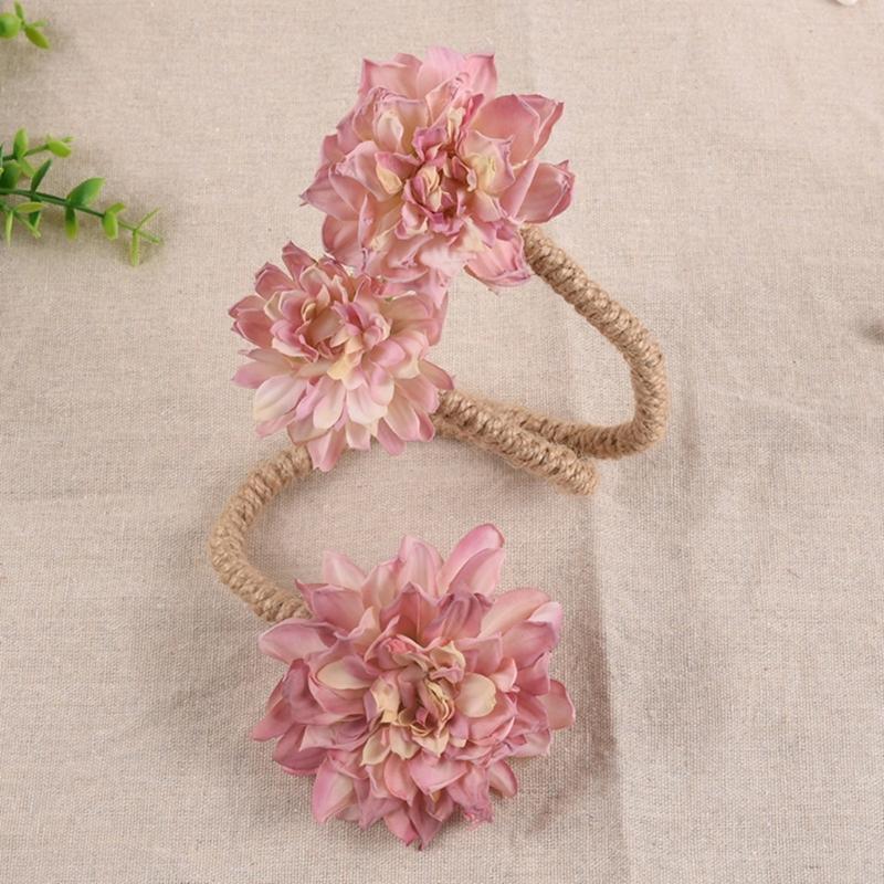 Curtain Tiebacks Flower Window Curtain Bind Rope Decorative Curtain Holdbacks Drapery Holdbacks Home Office Decors