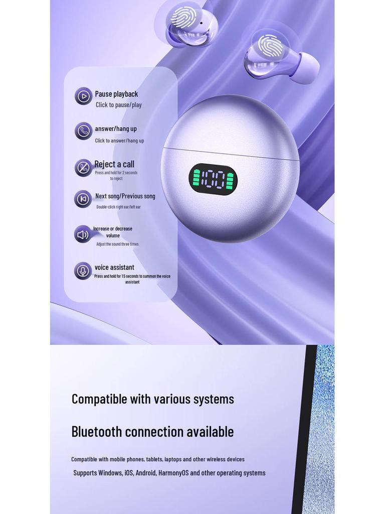 2025 Q61 Wireless Bluetooth Earphones: High-Quality Sound, In-Ear Design, Long Battery Life.