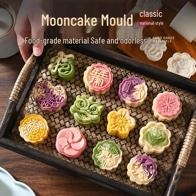 Mid-Autumn Mooncake Mold: Hand Press Stamp for Ice Skin & Mung Bean Pastry Making