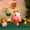 ChengNuo YiBai CNYB62 Handmade Crochet Christmas Tree Ornaments Boho Knitted Xmas Tree Hanging Metal Bell Rainbow Holiday Decor