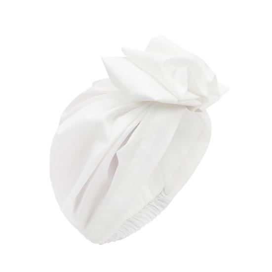 Turban Hat Retro French Style Flower Decor Women Hat Solid Color Breathable Wind-proof Headwear Daily Wear