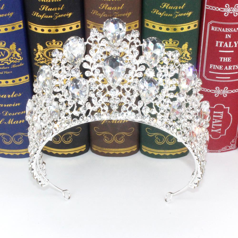 New Fashionable Alloy Rhinestone Red Green Crown Wedding Crown Bride Crown Tiaras