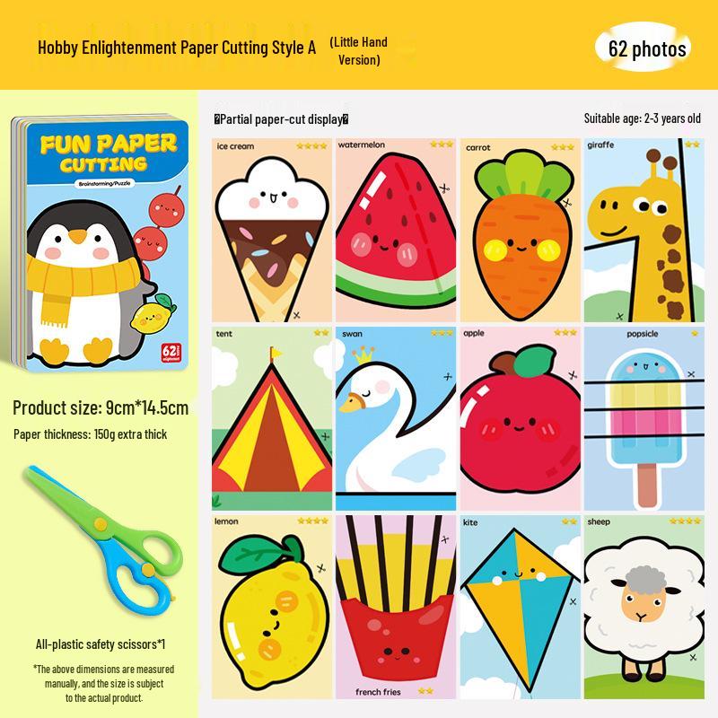 Montessori Paper Cutting Fun Toy for Early Education, Ages 2-6