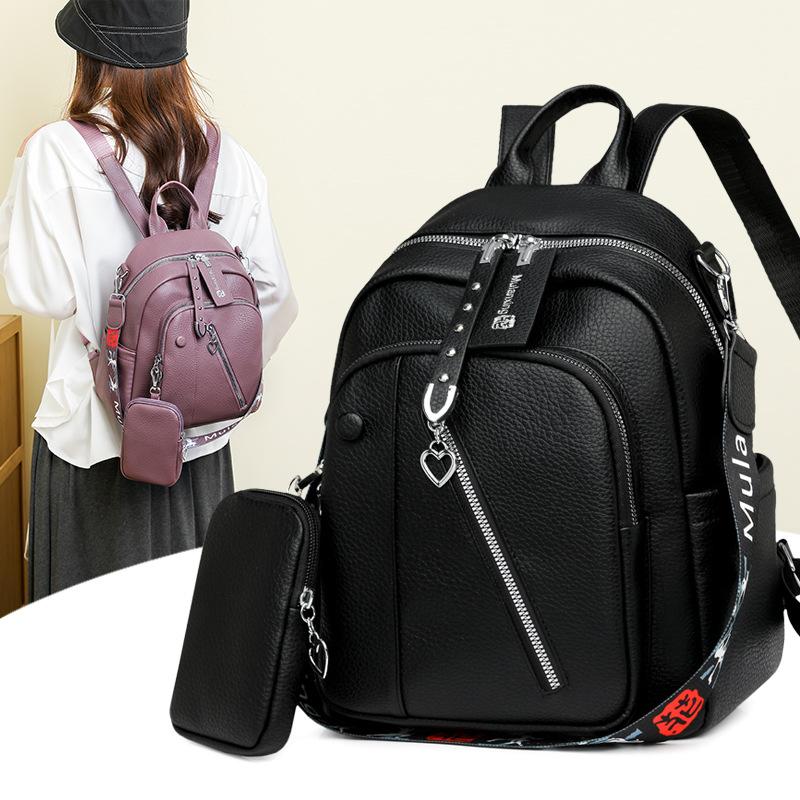 Damen Rucksack aus weichem Leder Vintage Reiserucksack