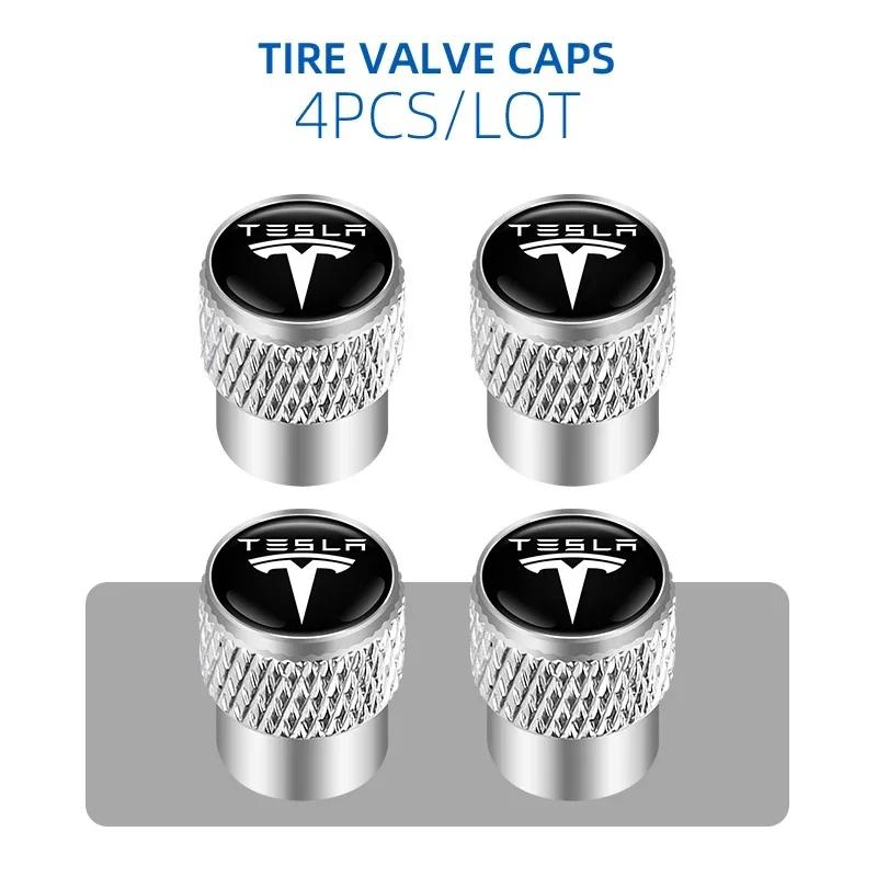 

Car Sticker 2025 Hot Automobile Aluminum Wheel Tire Valve Stem Caps Airtight Covers For Tesla model 3 model X Y style Roadster срібний