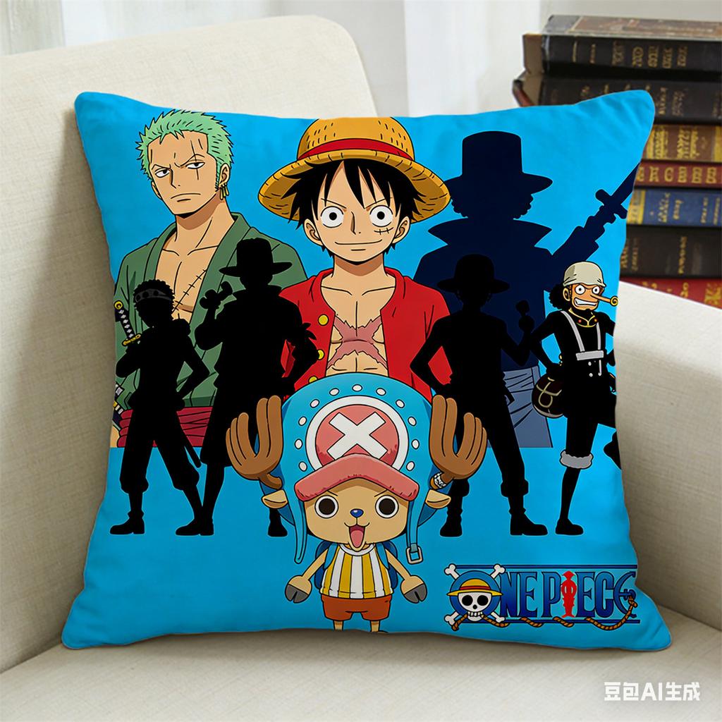 One Piece Pillow Cover Anime Fan Favorite Character Print Decorative Pillowcase for Bedroom Living Room and Anime Enthusiasts
