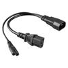 IEC320 C14 Male to C13 C7 Female Power Cord Water Proof IEC320 Power Cable for Projectors 100‑250V 32cm