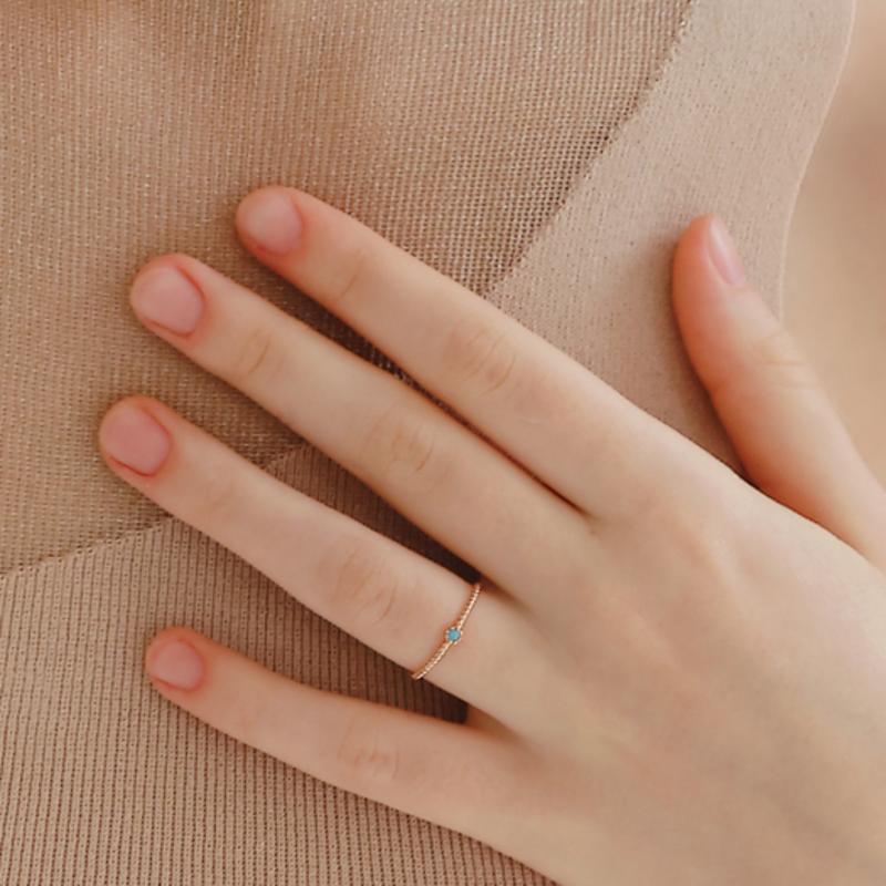 J.Lauren Mini Turquoise Rosegold Gemstone Ring R0648